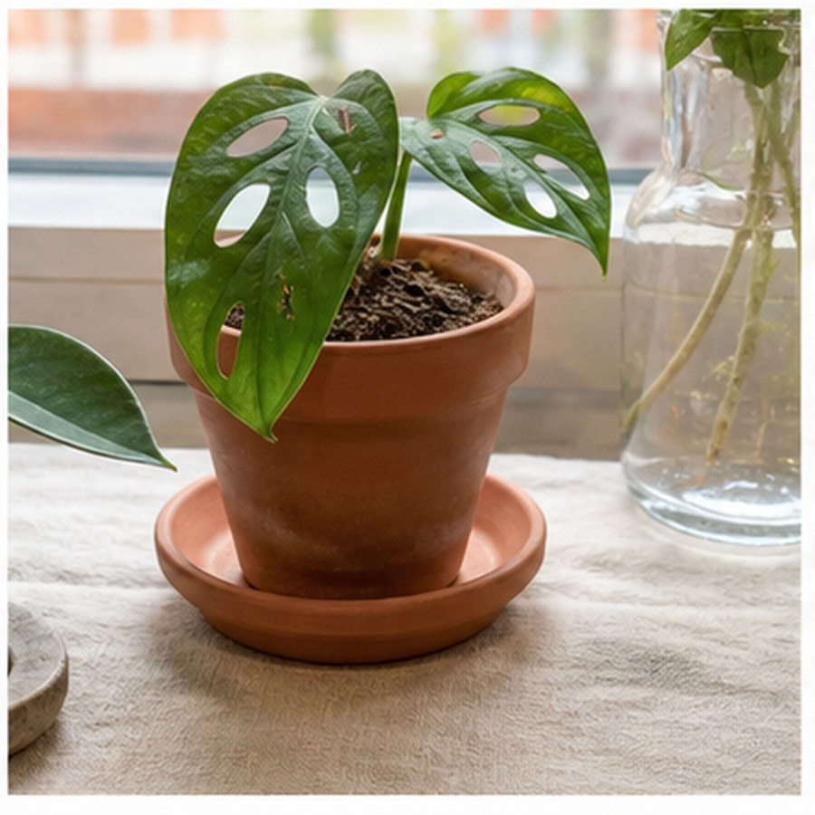 Mini Monstera als kleiner bewurzelter Ableger